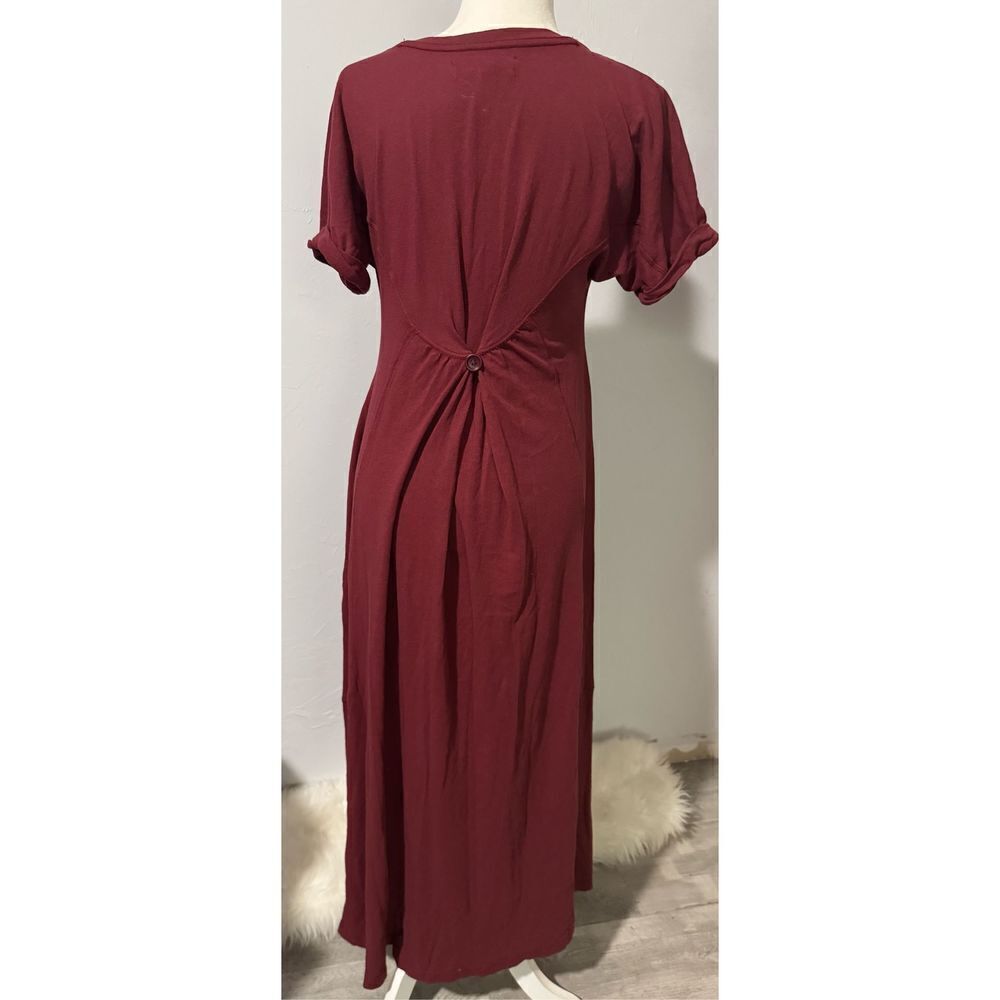 Free Peolpe Beach Meadow tee maxi dress in wild Garnet XS with pockets - Picture 3 of 9
